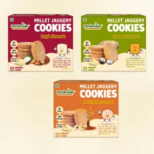 Cookies Combo of 3| Ragi Almonds 200g + Jowar Coconut 200g + Millets Cashew 200g