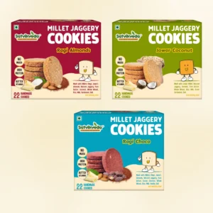 Cookies Combo of 3| Ragi Almonds 200g + Jowar Coconut 200g + Ragi Choco 200g