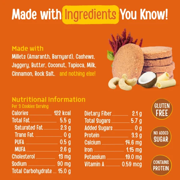 SV Amaranth Cashew Cookies 90g Ingredients SV Amaranth Cashew Cookies 90g Ingredients
