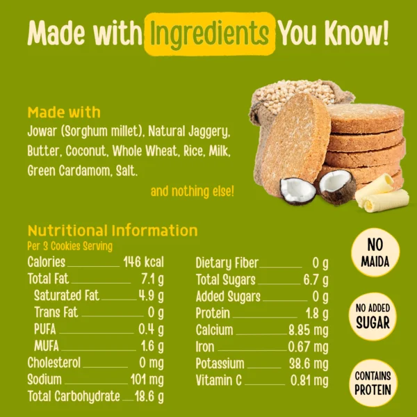 SV Jowar Coconut Cookies Ingredients SV Jowar Coconut Cookies Ingredients