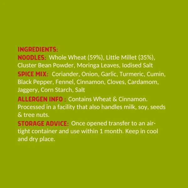 SV Little Millet Noodles 192g Ingredients SV Little Millet Noodles 192g Ingredients