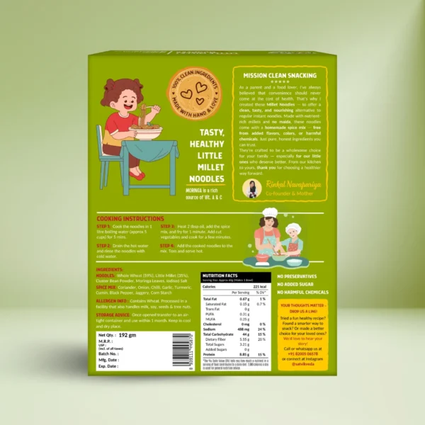 SV Moringa Little Millet Noodles 192g Back SV Moringa Little Millet Noodles 192g Back
