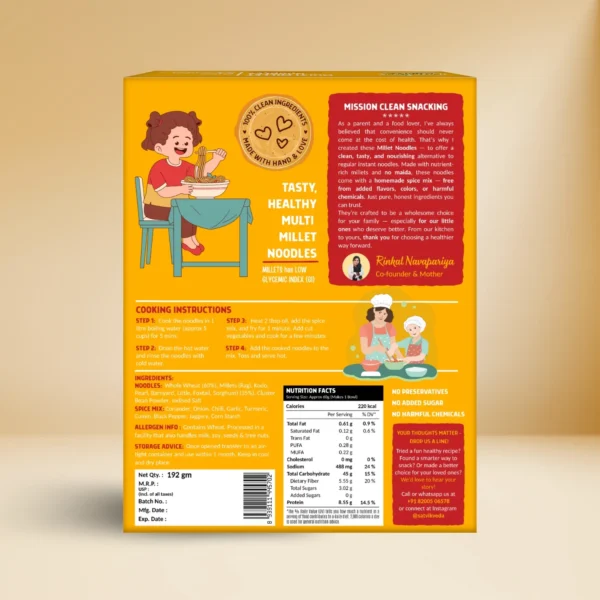 SV Multi Millet Noodles 192g Back SV Multi Millet Noodles 192g Back
