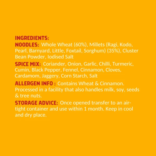 SV Multi Millet Noodles 192g Ingredients SV Multi Millet Noodles 192g Ingredients