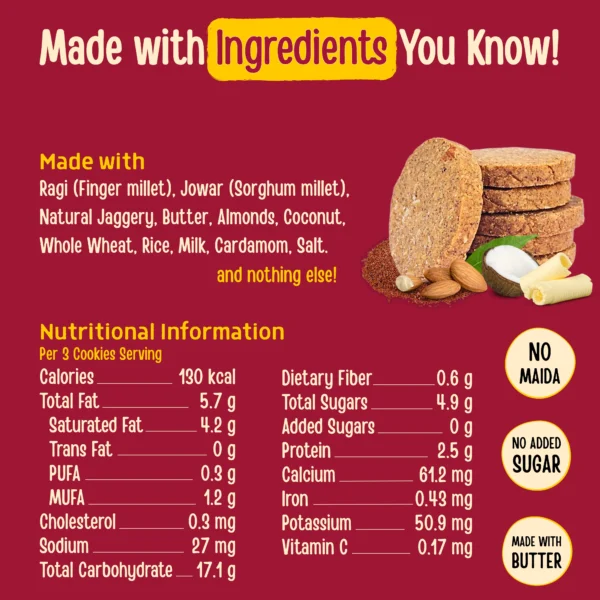 SV Ragi Millet Almonds Cookies Ingredients SV Ragi Millet Almonds Cookies Ingredients